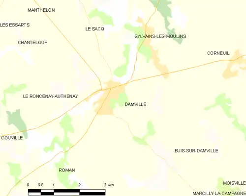 Detailkaart van de gemeente