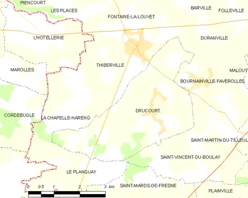 Detailkaart van de gemeente