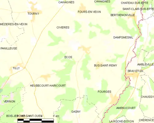 Detailkaart van de gemeente