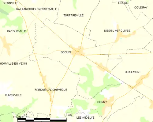 Detailkaart van de gemeente