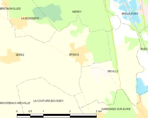 Detailkaart van de gemeente