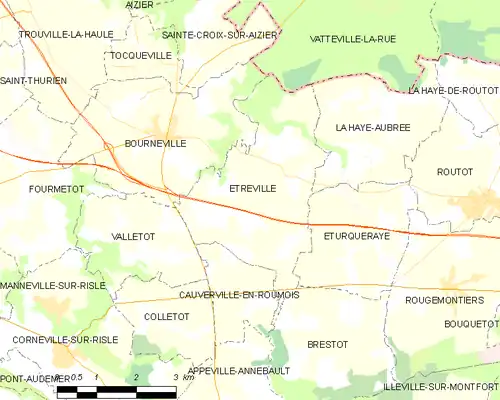 Detailkaart van de gemeente