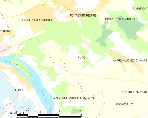 Detailkaart van de gemeente