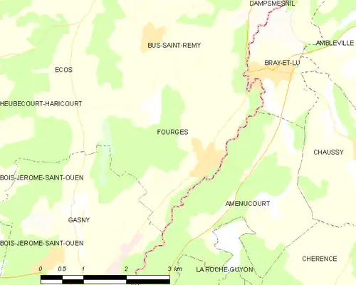 Detailkaart van de gemeente