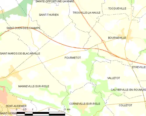 Detailkaart van de gemeente