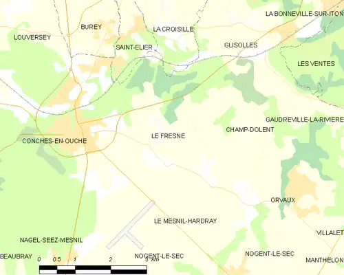 Detailkaart van de gemeente