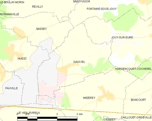 Detailkaart van de gemeente