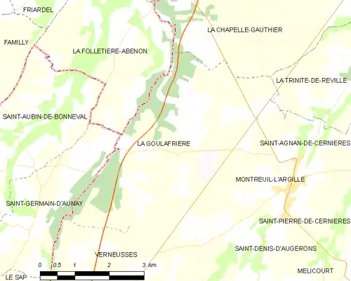 Detailkaart van de gemeente