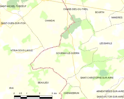 Detailkaart van de gemeente