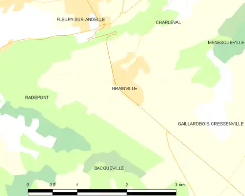 Detailkaart van de gemeente