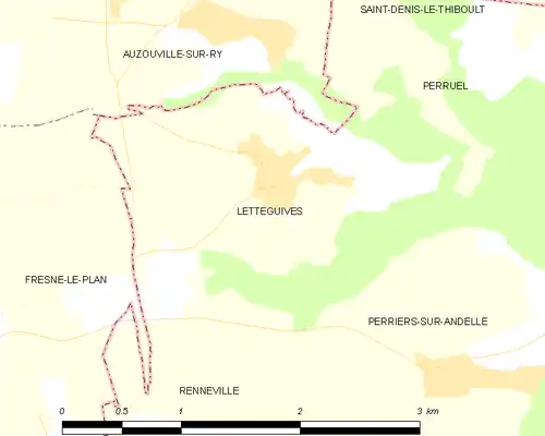 Detailkaart van de gemeente