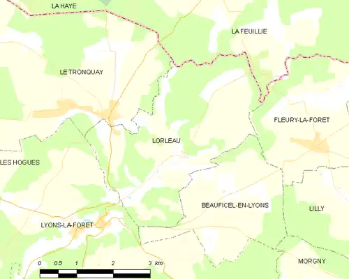 Detailkaart van de gemeente