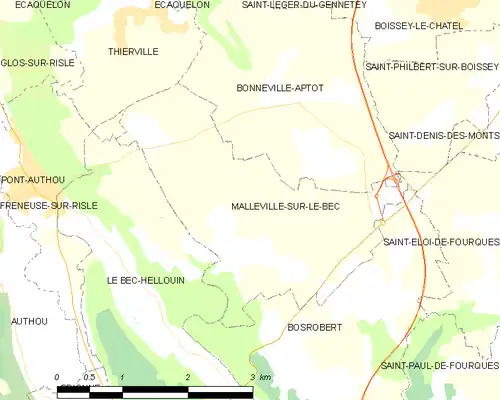 Detailkaart van de gemeente