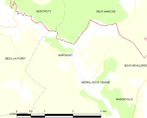 Detailkaart van de gemeente