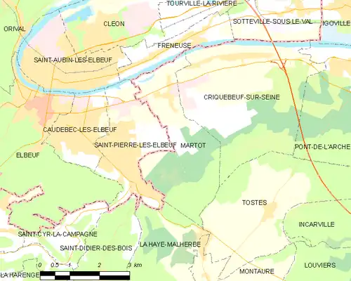 Detailkaart van de gemeente