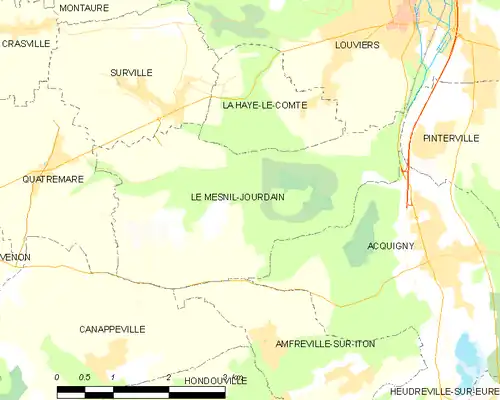 Detailkaart van de gemeente