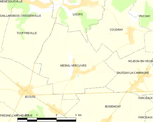 Detailkaart van de gemeente