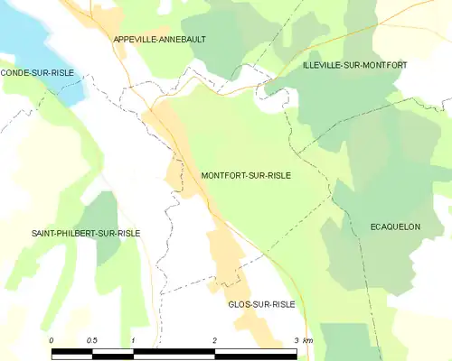 Detailkaart van de gemeente