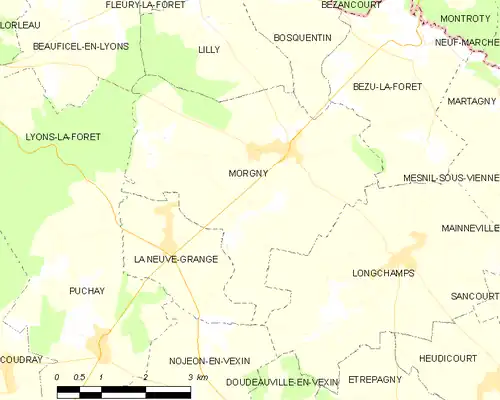 Detailkaart van de gemeente