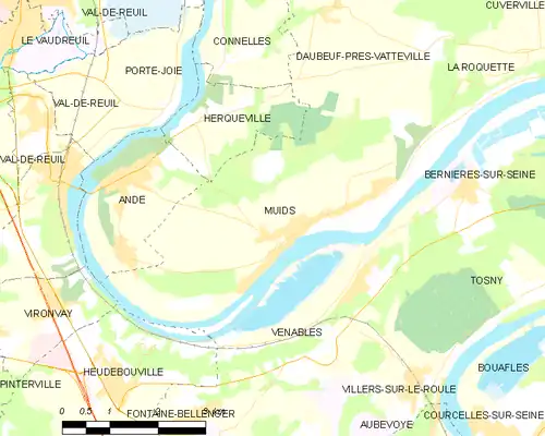 Detailkaart van de gemeente