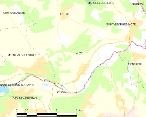 Detailkaart van de gemeente