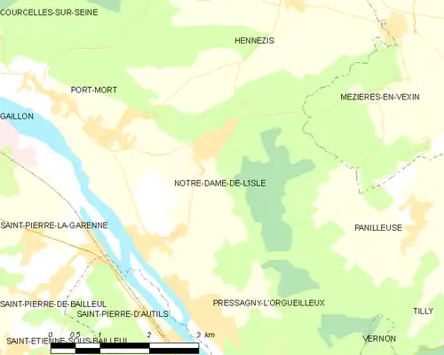 Detailkaart van de gemeente