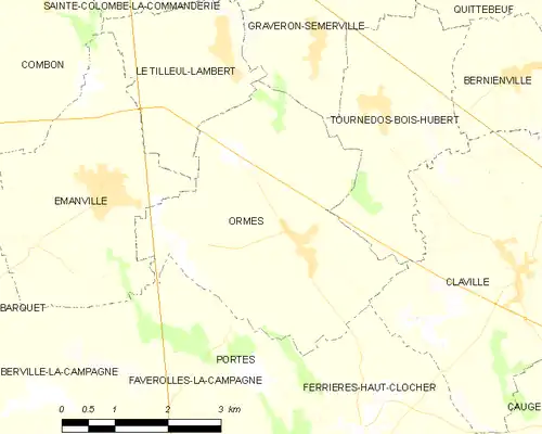 Detailkaart van de gemeente