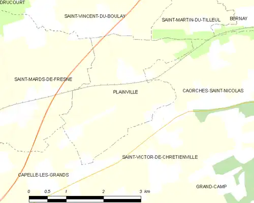 Detailkaart van de gemeente