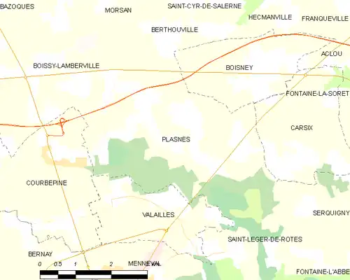 Detailkaart van de gemeente