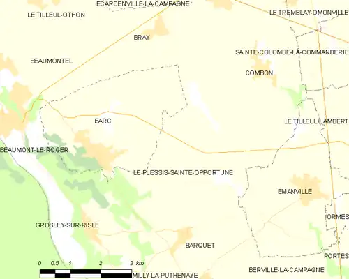 Detailkaart van de gemeente