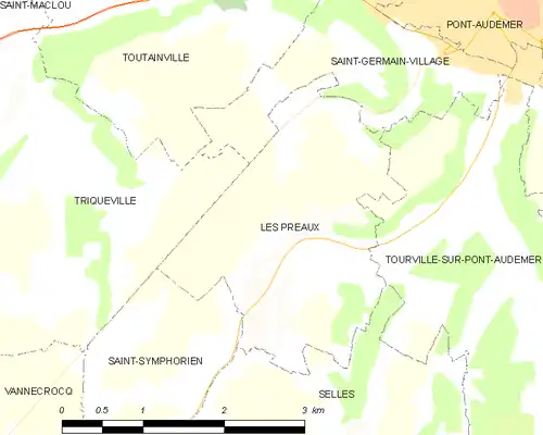 Detailkaart van de gemeente