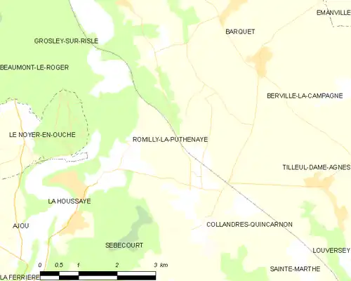 Detailkaart van de gemeente