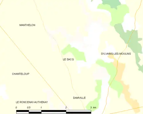 Detailkaart van de gemeente