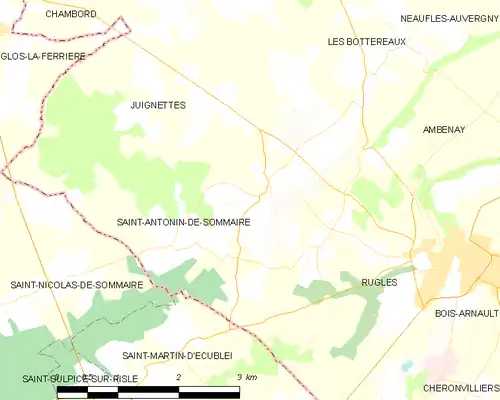 Detailkaart van de gemeente