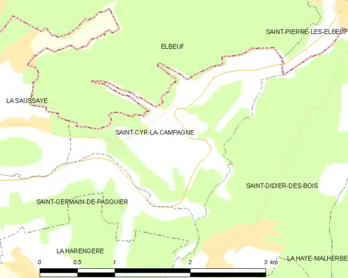 Detailkaart van de gemeente