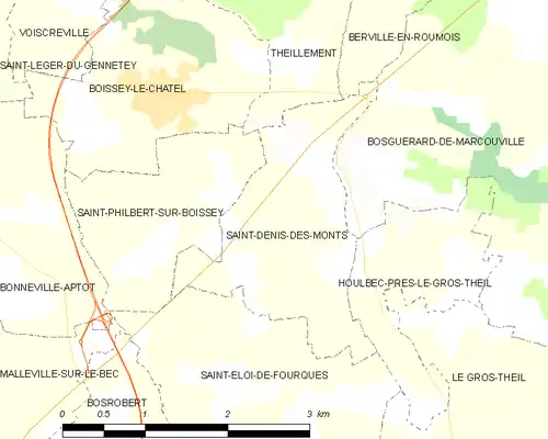 Detailkaart van de gemeente