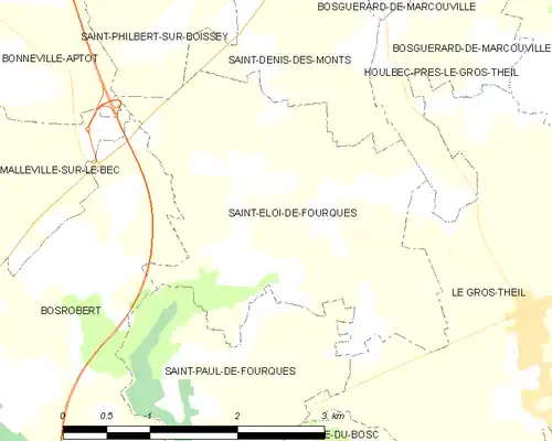 Detailkaart van de gemeente
