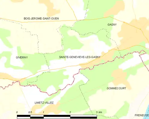 Detailkaart van de gemeente