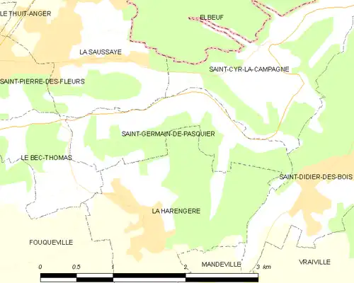 Detailkaart van de gemeente