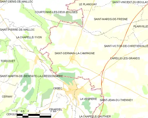 Detailkaart van de gemeente