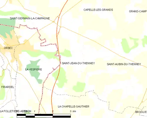 Detailkaart van de gemeente