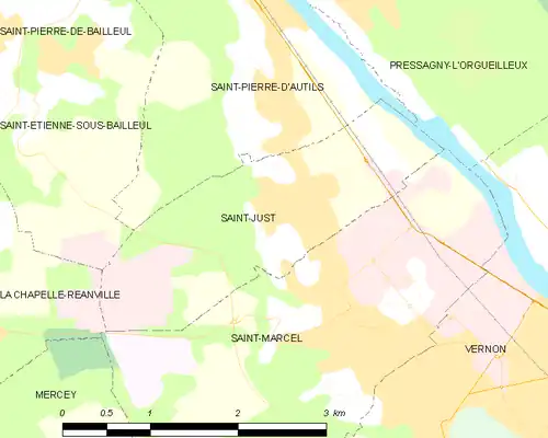 Detailkaart van de gemeente