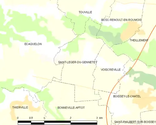 Detailkaart van de gemeente