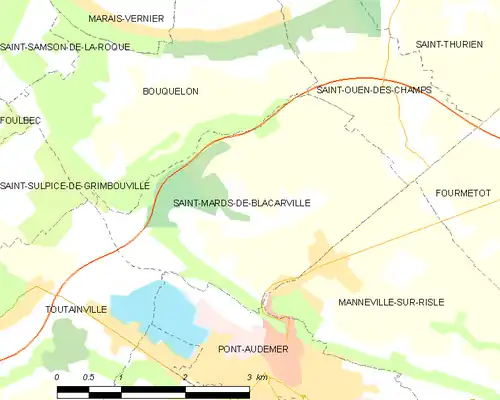 Detailkaart van de gemeente