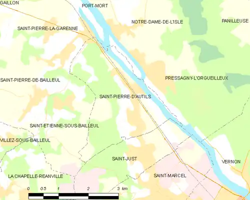 Detailkaart van de gemeente