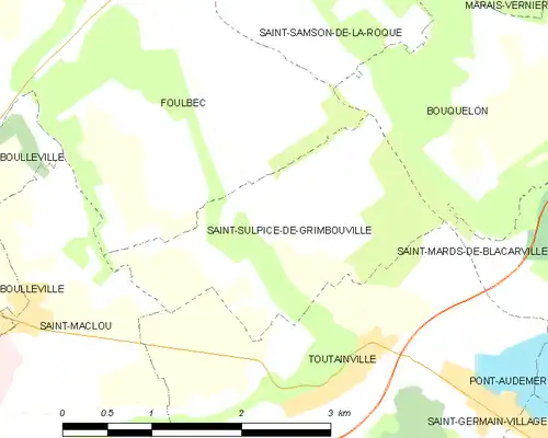 Detailkaart van de gemeente