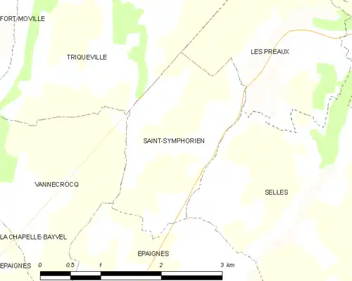 Detailkaart van de gemeente