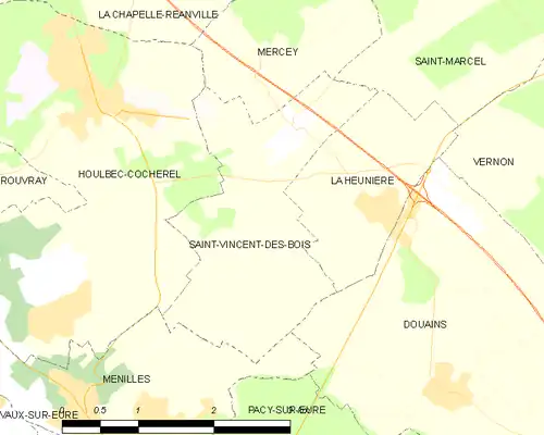 Detailkaart van de gemeente