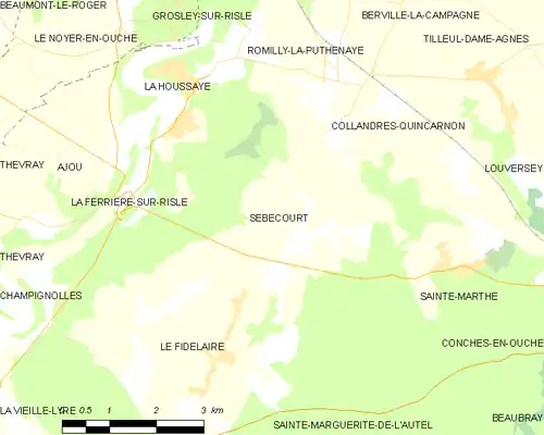 Detailkaart van de gemeente