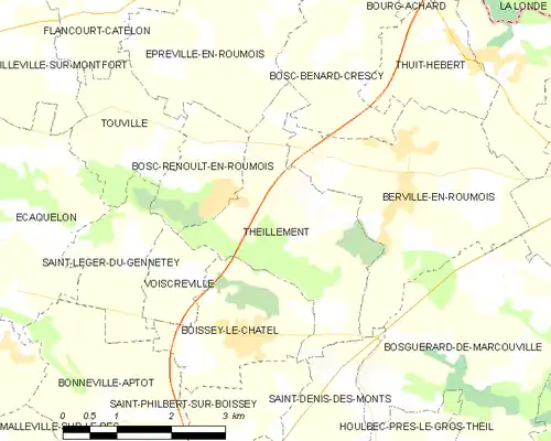 Detailkaart van de gemeente